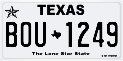 TX license plate BOU1249