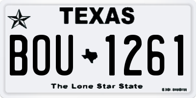 TX license plate BOU1261