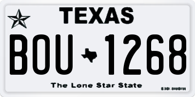 TX license plate BOU1268