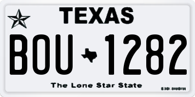TX license plate BOU1282