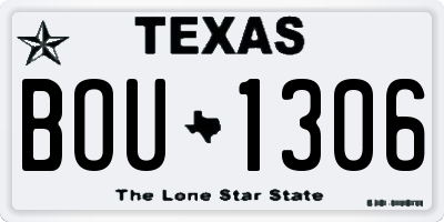 TX license plate BOU1306