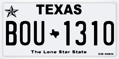 TX license plate BOU1310