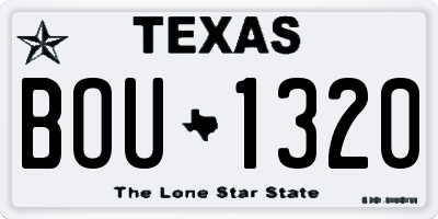 TX license plate BOU1320