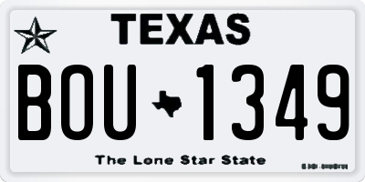 TX license plate BOU1349