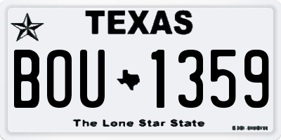 TX license plate BOU1359