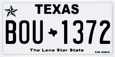 TX license plate BOU1372