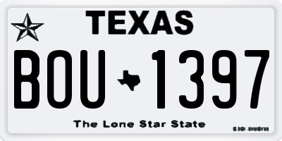 TX license plate BOU1397
