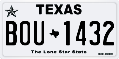 TX license plate BOU1432