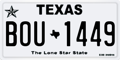 TX license plate BOU1449