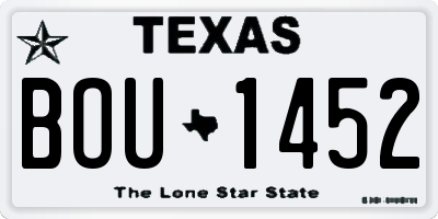 TX license plate BOU1452