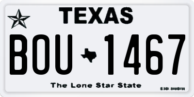 TX license plate BOU1467