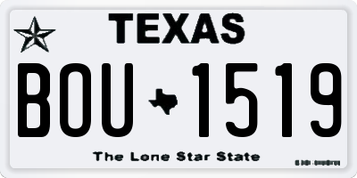 TX license plate BOU1519