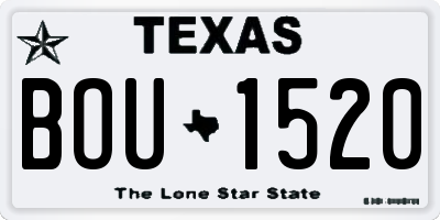 TX license plate BOU1520