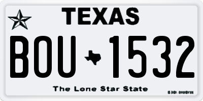 TX license plate BOU1532