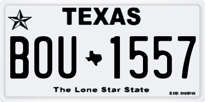 TX license plate BOU1557
