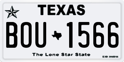 TX license plate BOU1566