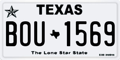 TX license plate BOU1569