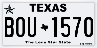 TX license plate BOU1570