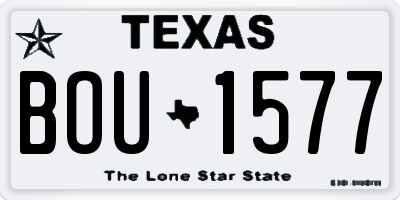TX license plate BOU1577