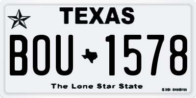 TX license plate BOU1578