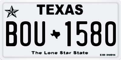 TX license plate BOU1580