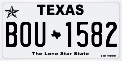 TX license plate BOU1582