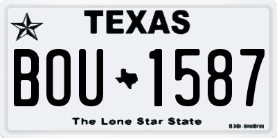 TX license plate BOU1587