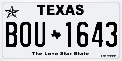 TX license plate BOU1643