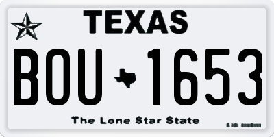 TX license plate BOU1653