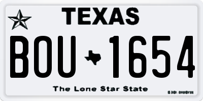 TX license plate BOU1654