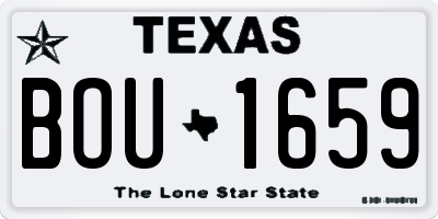 TX license plate BOU1659