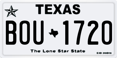 TX license plate BOU1720