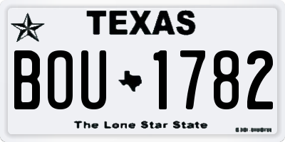 TX license plate BOU1782