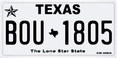 TX license plate BOU1805