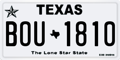 TX license plate BOU1810