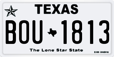 TX license plate BOU1813
