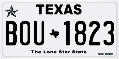 TX license plate BOU1823