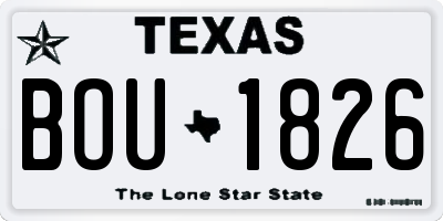 TX license plate BOU1826