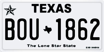 TX license plate BOU1862