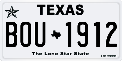 TX license plate BOU1912