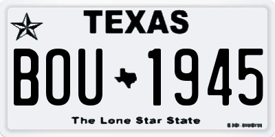 TX license plate BOU1945