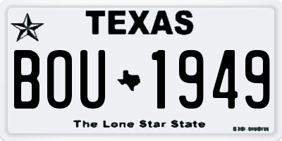 TX license plate BOU1949