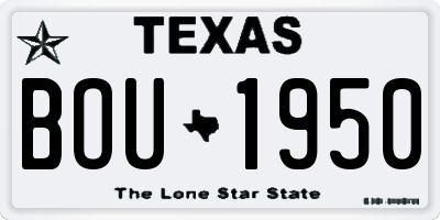 TX license plate BOU1950