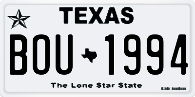 TX license plate BOU1994