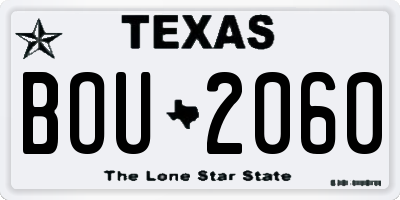 TX license plate BOU2060