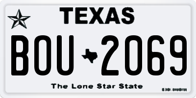 TX license plate BOU2069