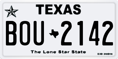 TX license plate BOU2142