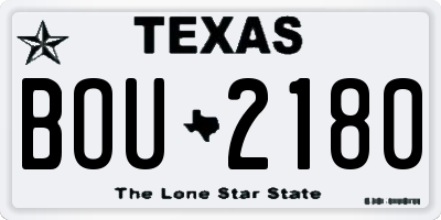 TX license plate BOU2180