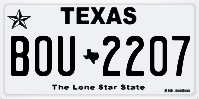 TX license plate BOU2207