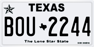 TX license plate BOU2244